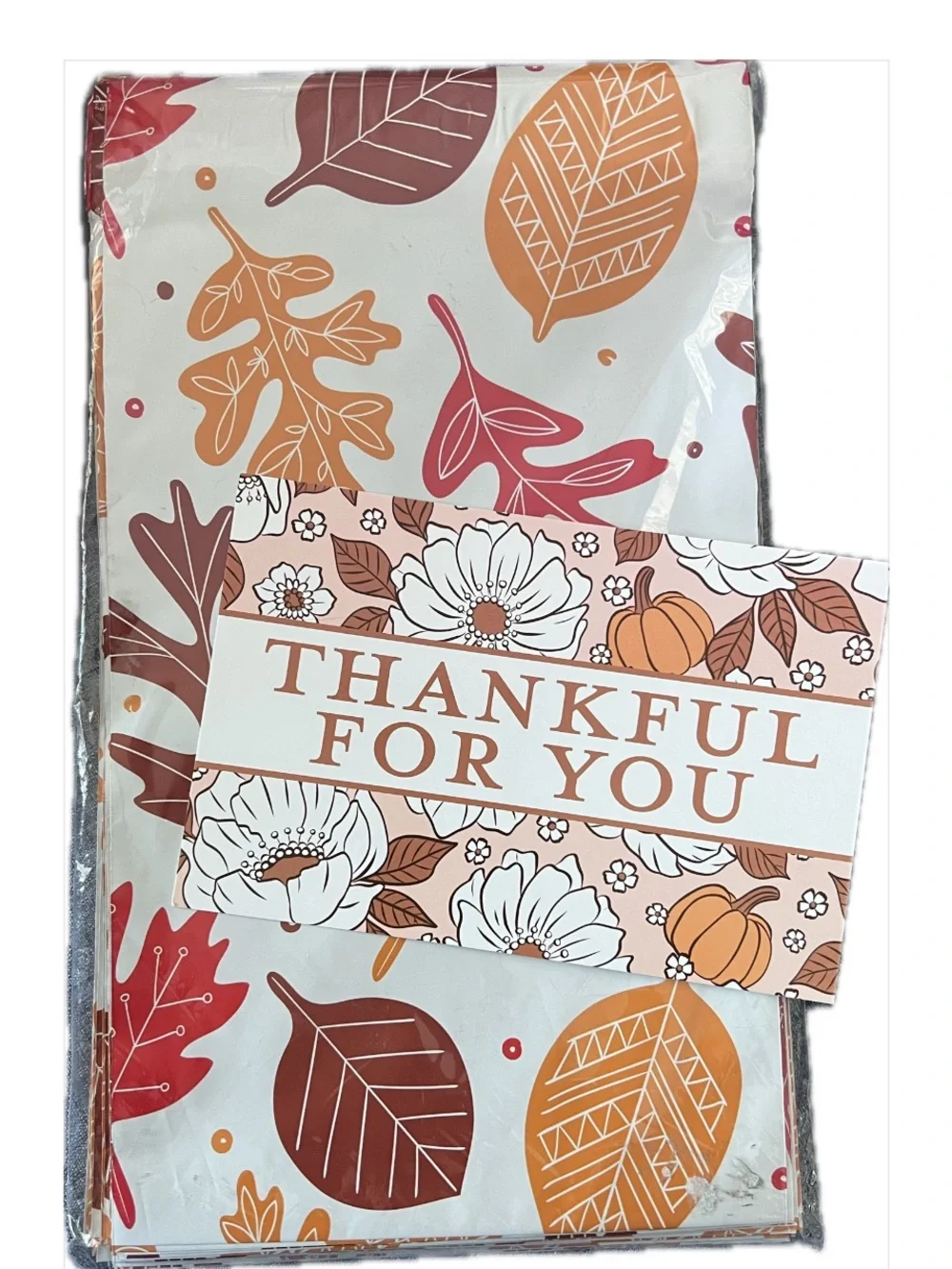 ‘Thankful For You’ Fall Poly Bundle. 6x9 Polys, 4x6 Notecards & 1” Stickers